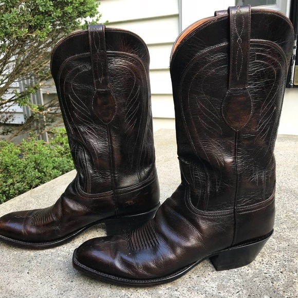 mens cowboy boots 2 inch heel